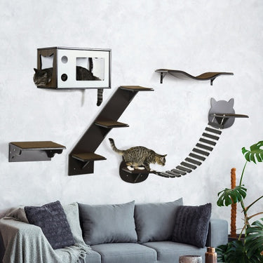 Cat Shelves With Ergonomically Curved Platform